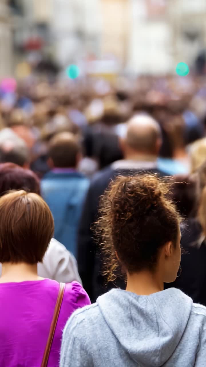 A Diverse Crowd of People Walking Through a Busy Street, Illustrating Urban Life's Dynamic Nature and the Unique Stories of Each Individual in Motion