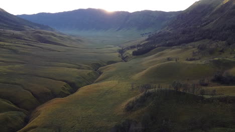 sunrise over a serene valley