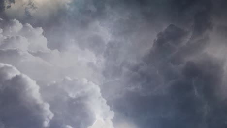 4k view of thunderstorm, dark clouds in the sky