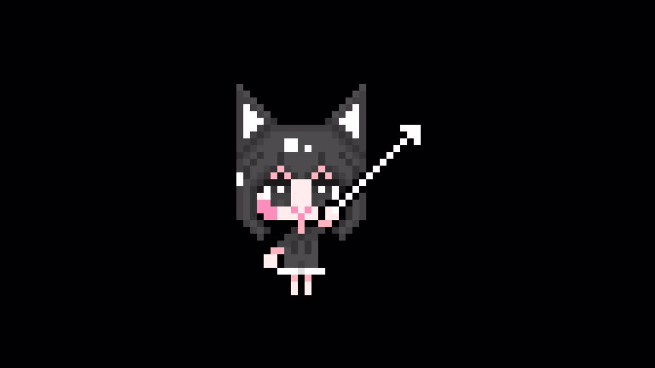 Pixel Cat girl cursor short hair Looping animation. 1080p (6).mov