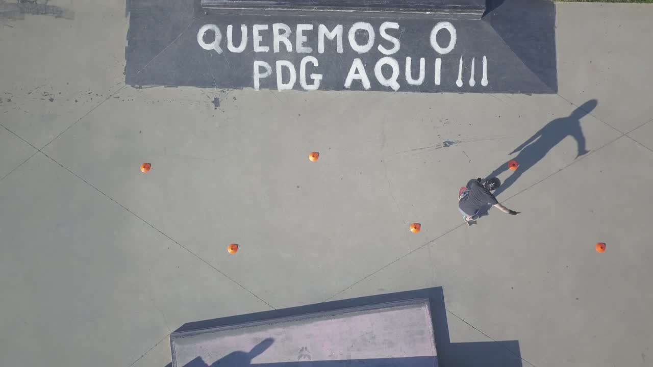skaters vista desde un dron