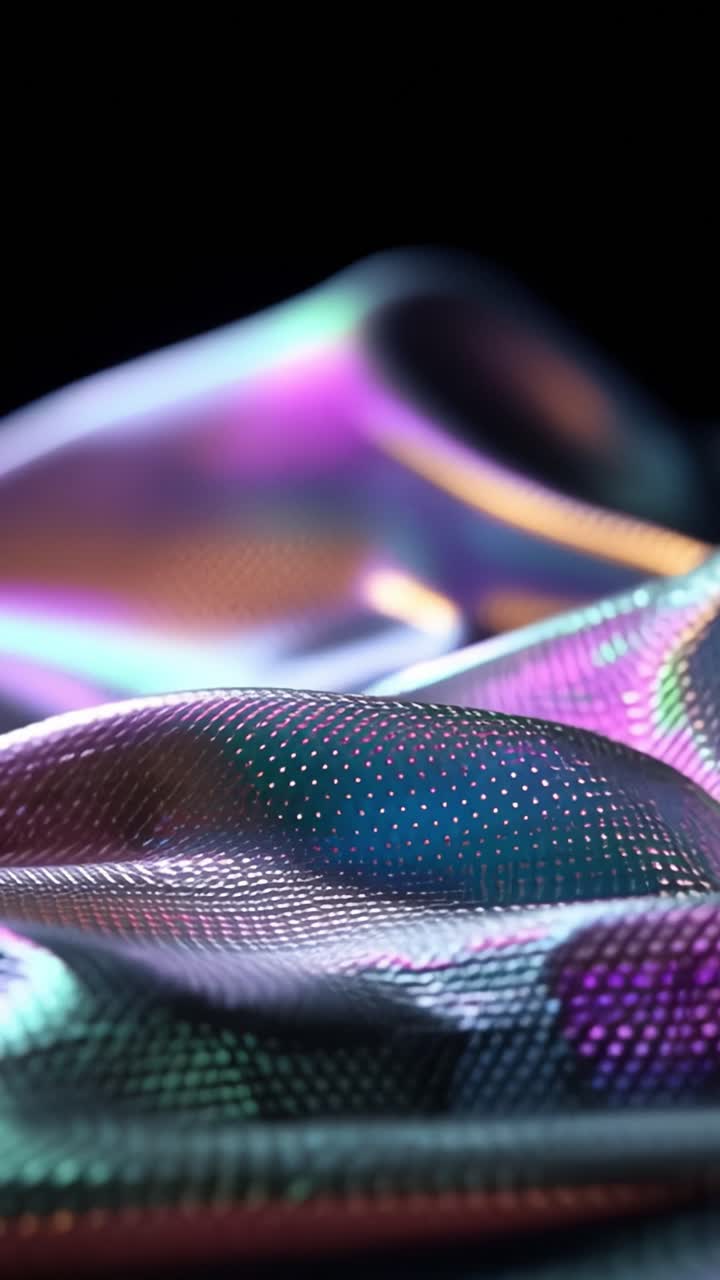 Uno scorcio di tessuto iridescente: La danza di luce e colore su una superficie tessile morbida che cattura lo spettatore con la sua bellezza eterea e i suoi motivi intricati