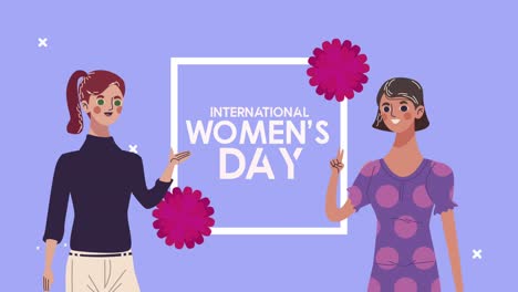 happy womens day lettering card with