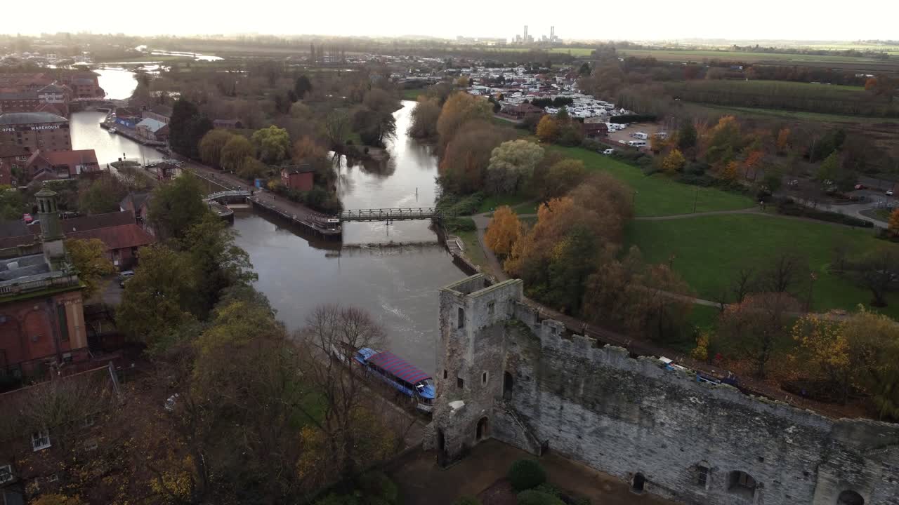 Aerial View of Newark Castle and the River Trent