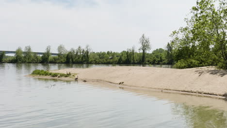 peaceful scene of wildlife in the calm water of lee creek park in arkansas, united states