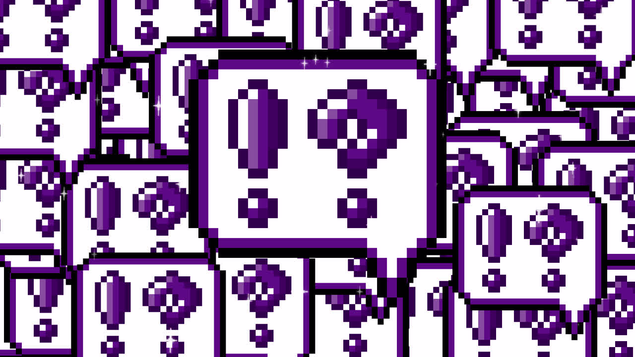 Pixel art pop up speech bubble icon interrobang mark Transitions. 1080p - 30 fps - Alpha Channel (7).mov