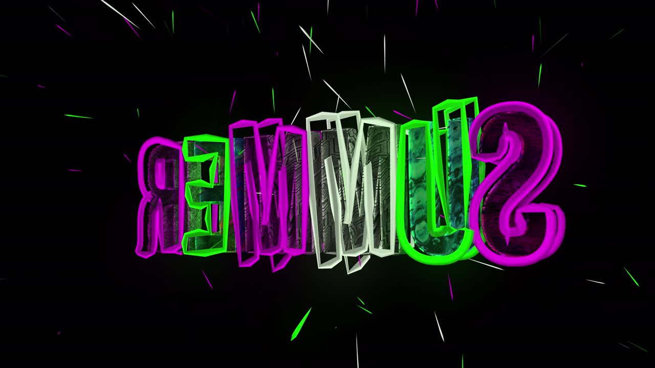 Summer Text Neon 4K VJ Loops