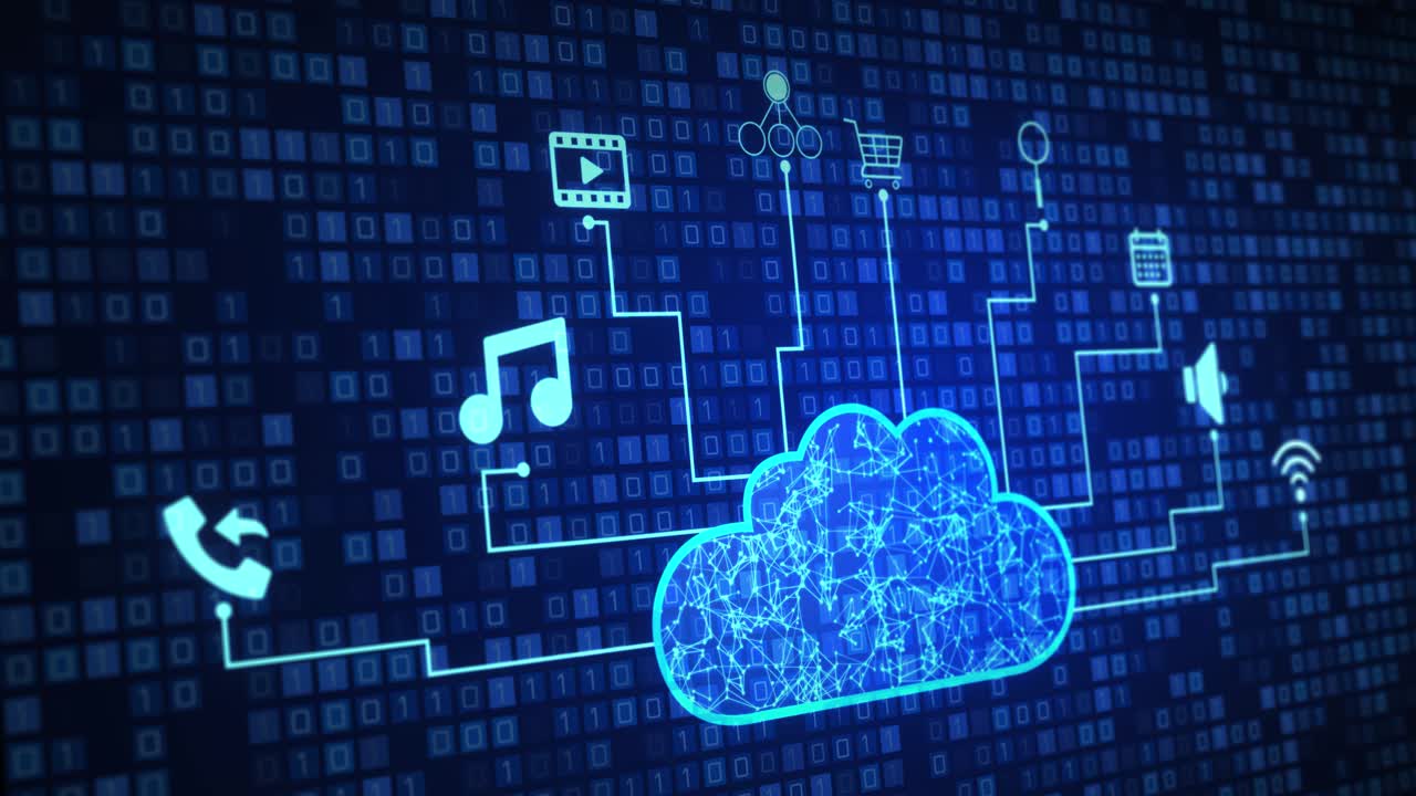 3d futuristic cloud computing technology and online data storage for business network concept