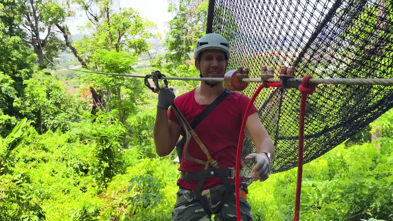 Ziplining Through Lush Jungle Canopy