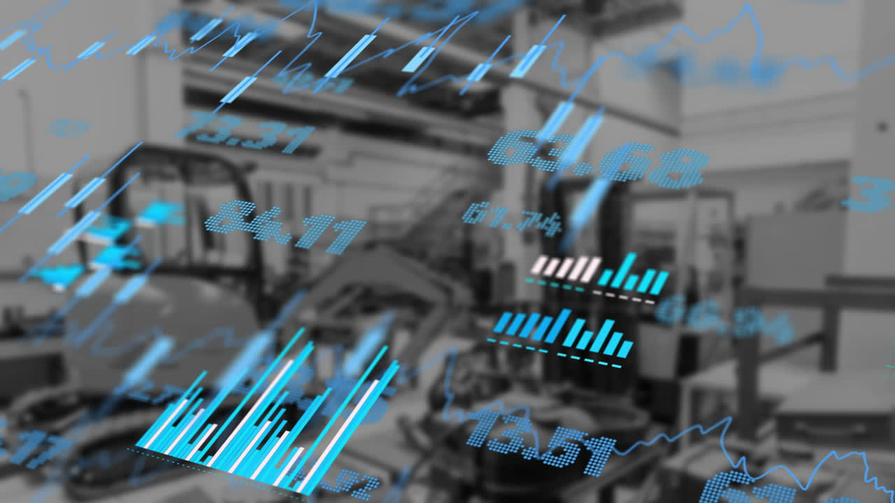 animación del procesamiento de datos sobre el almacén