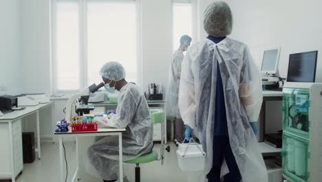 medical laboratory technicians at work