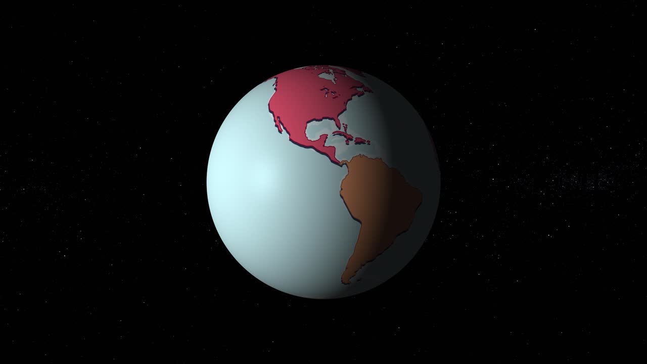 la tierra girando con continentes coloridos visibles