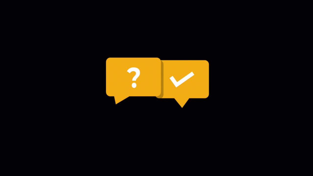 Question Mark and Checkmark in Speech Bubbles