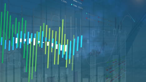 Animation-Der-Statistischen-Und-Börsendatenverarbeitung-Vor-Einem-Bürofenster