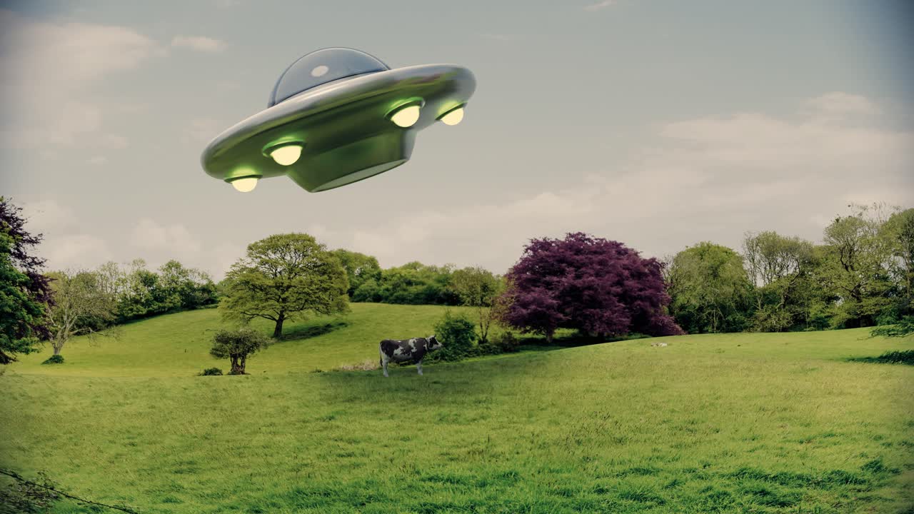 UFO alien abduction cow ufo unidentified flying object aliens close encounter 4k