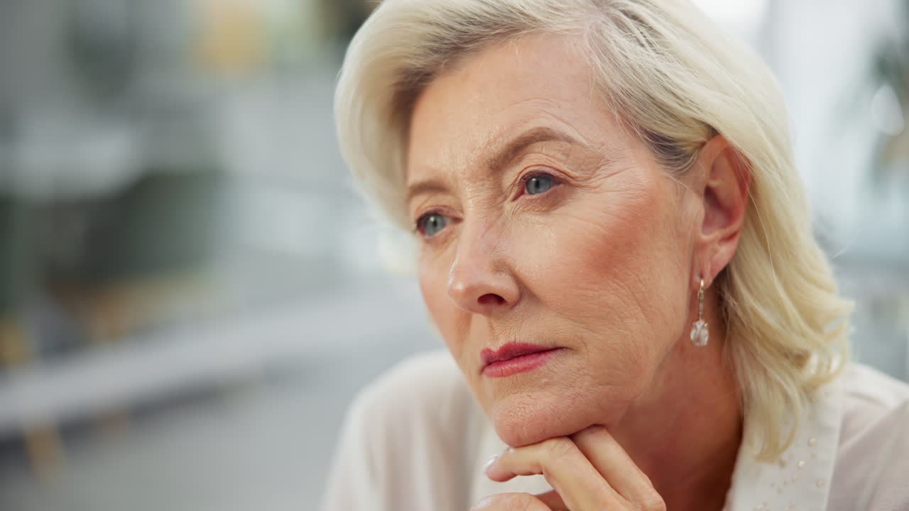 Portrait of a Mature Woman with Silver Hair
