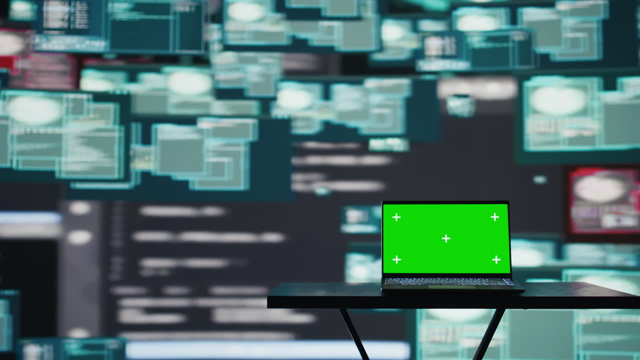 Scene reveals the operations behind cyber crime with copy space on pc