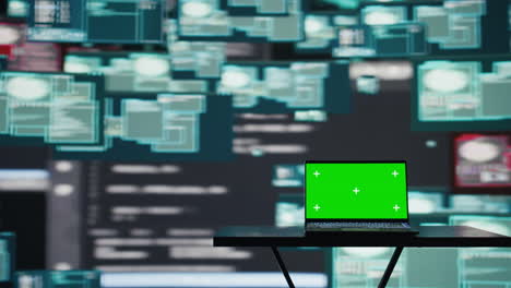 scene reveals the operations behind cyber crime with copy space on pc