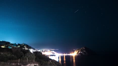 Lapso-De-Tiempo-De-Estrellas-En-Ischia-Italia