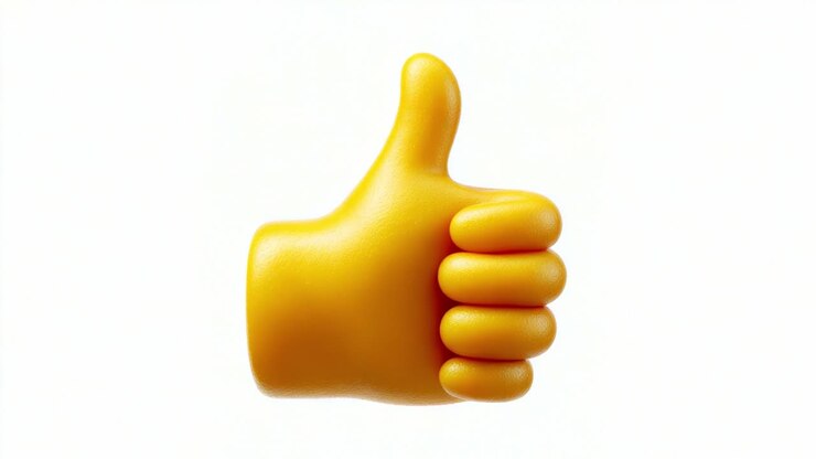 A Bright, Cheerful Yellow Gesture of Approval Featuring a Cartoonish Thumbs-Up Emoji Signifying Positivity and Happiness in Various Contexts and Situations
