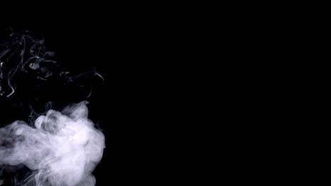 realistic smoke, fog, haze isolated on black background, screen mode for blending overlay effect. slow motion 4k shot.