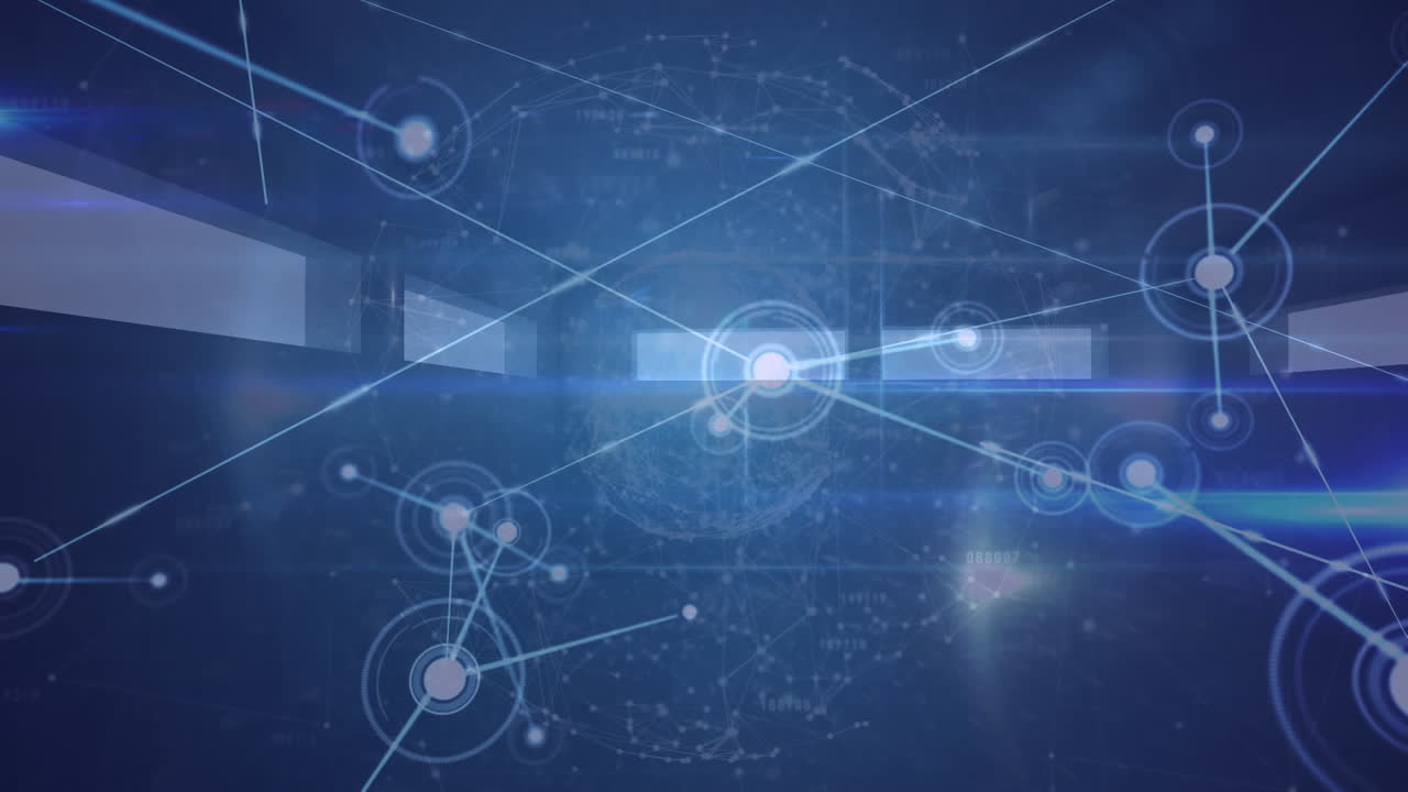 Animation of networks of connections over empty building