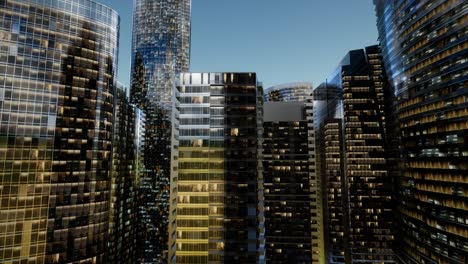 city skyscrapers at night