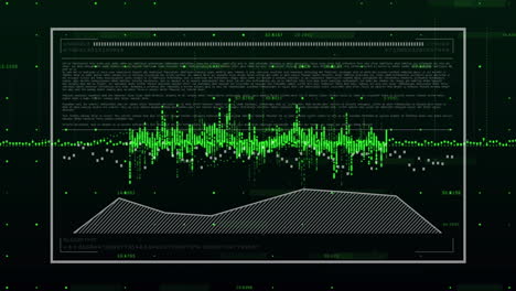 animación del procesamiento de datos sobre un fondo negro