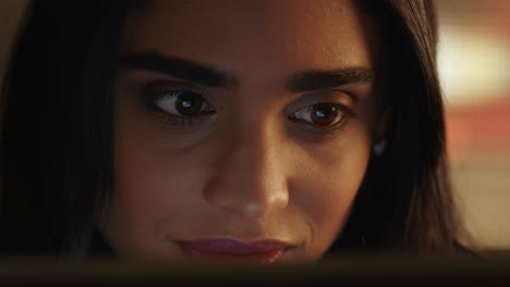 close-up-portrait-beautiful-indian-woman-using-tablet-computer-watching-movie-enjoying-entertainment-relaxing-at-home