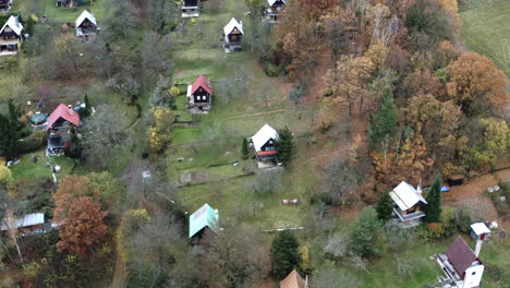 picturesque village in autumn countryside in czechia,colorful rooftops