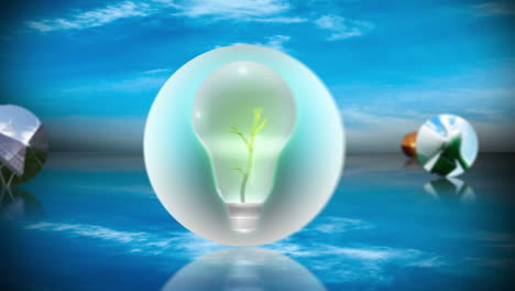energía renovable y montaje de reciclaje
