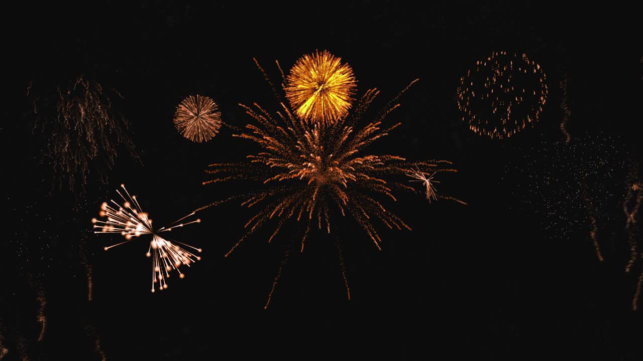 Fireworks on the sky animation. Seamless loop visuals