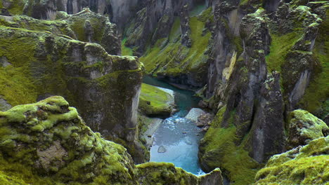 fjadrargljufur canyon with fjadra river in south east iceland