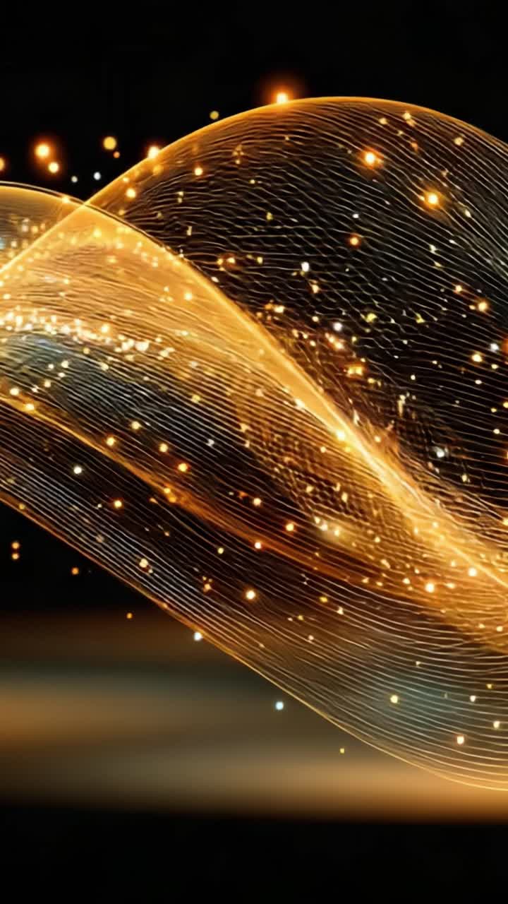 Captivating Dynamic Flow of Golden Light Waves with Sparkling Particles ...