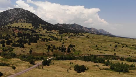 a drone shot over an open space, golden co