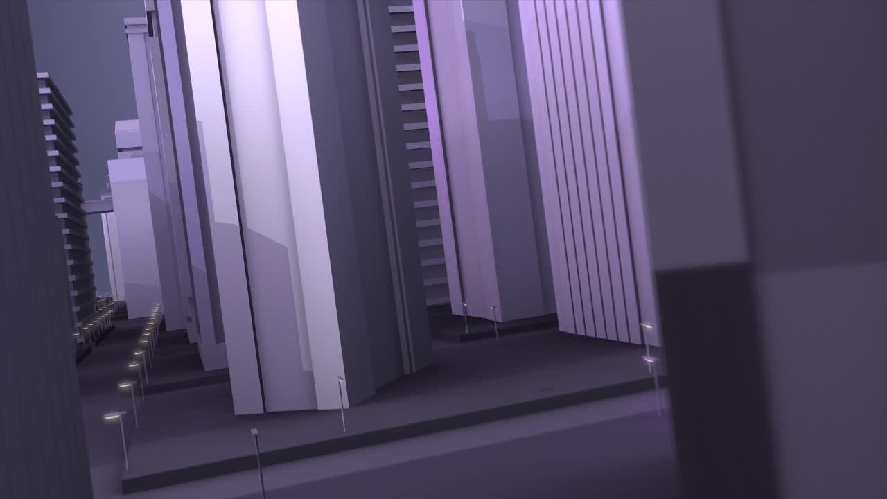 Low Poly Cityscape at Night