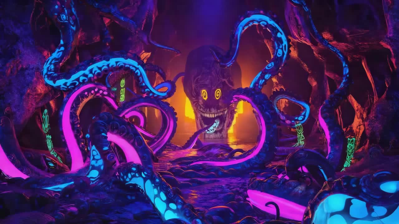 Caverna tentacolare al neon