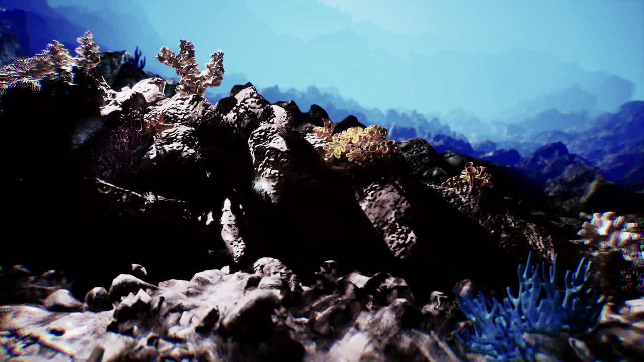 Surreal Underwater Coral Reef Scene