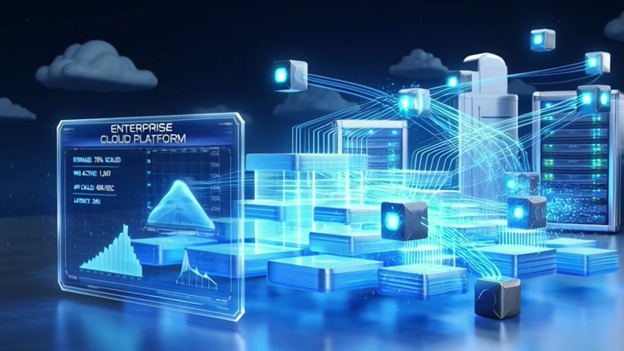 Digital Enterprise Cloud Platform Data Visualization with Server Infrastructure