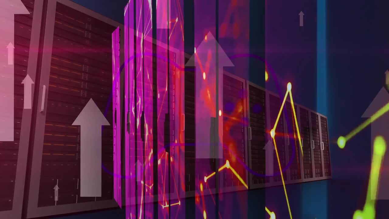 animación de formas en movimiento y icono del gamepad sobre la sala del servidor.