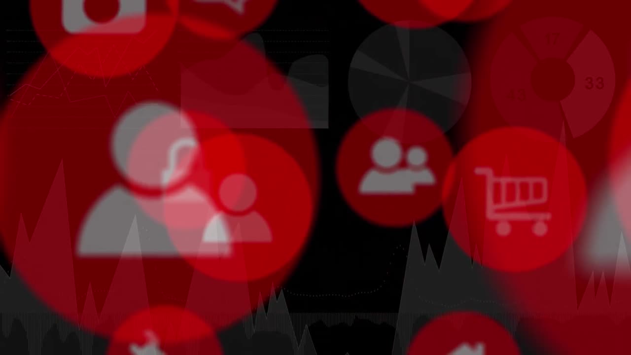 Animation af røde netværk på mørk baggrund
