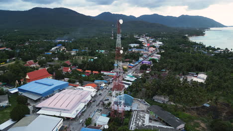 radio tower with antennas in koh phangan island pantip town