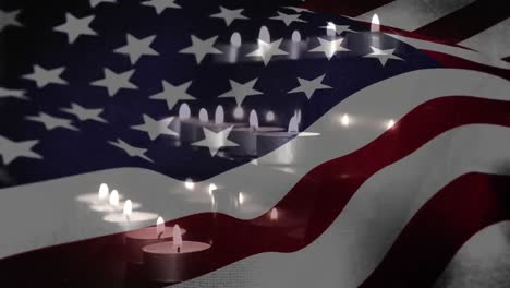 us flag and candles