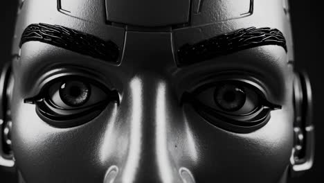 close-up of a robotic head