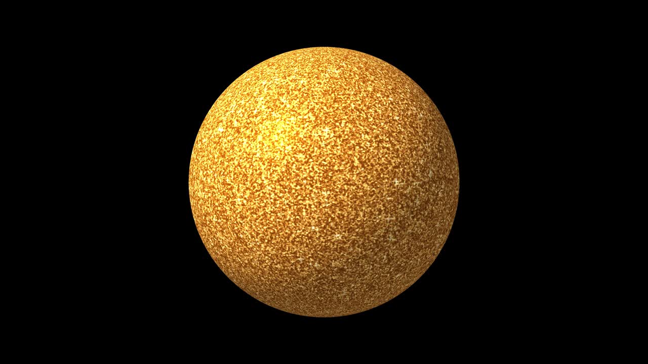 추상적인 원활한 루핑, 반이는 황금 공, 회전 운동, 고립된 타임, 알파 채널과 함께 444 애플 프로어, 4k 3d 금, 추상적인 구, 크리스마스 및 새해 장식 공.