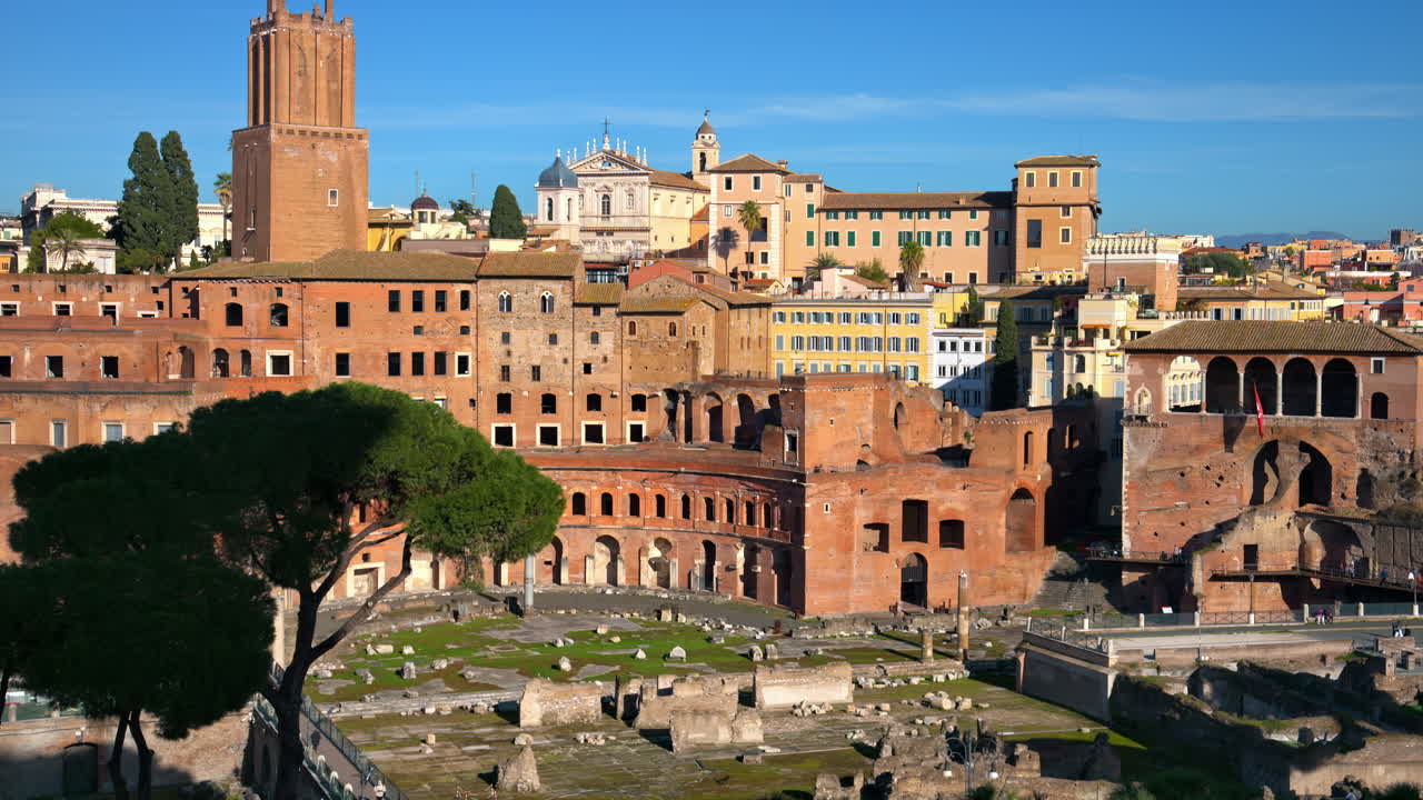 Ancient buildings of Trajans Market in Rome, Italy