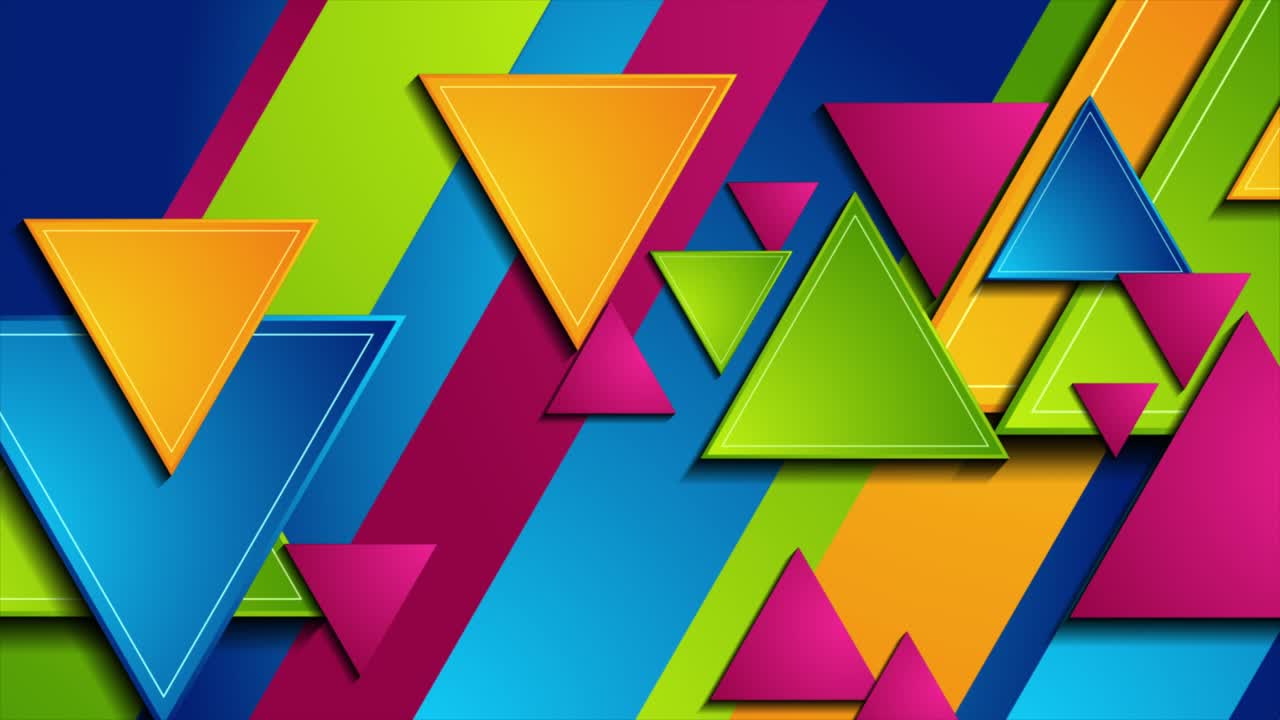 triángulos coloridos fondo de movimiento geométrico abstracto