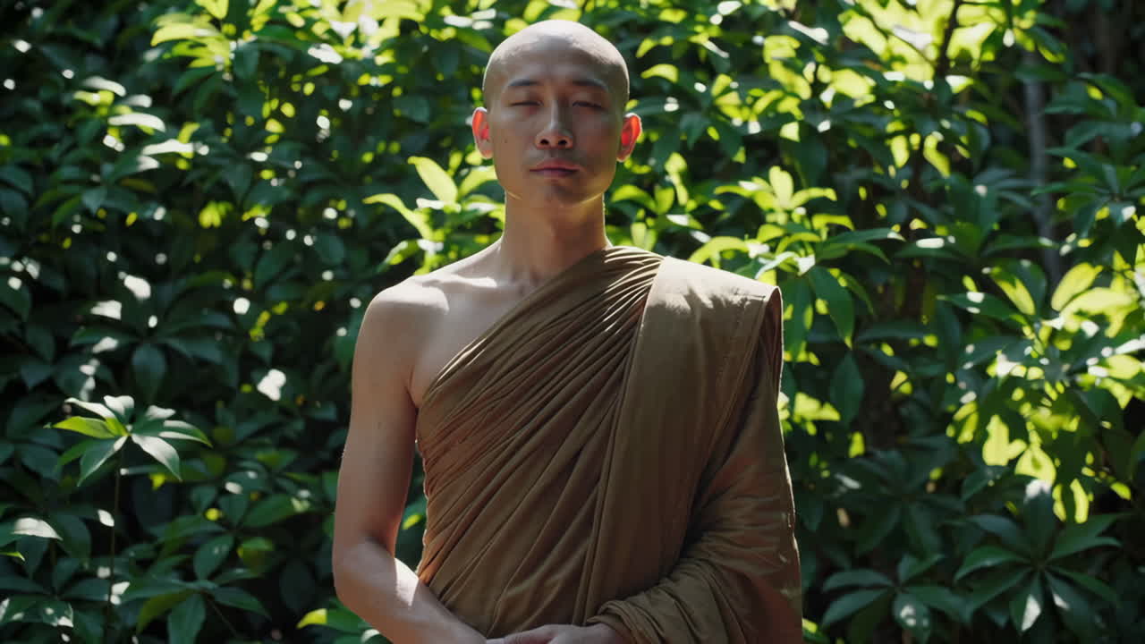 буддийский монах в медитации