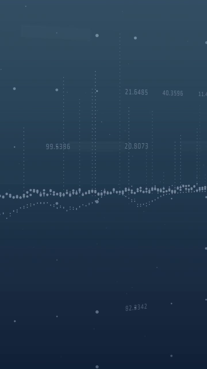 Abstract Digital Data Visualization with Numbers and Moving Dots
