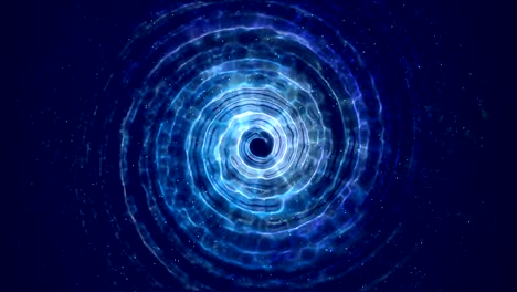 espiral mágico abstracto de fondo azul. bucle sin costuras.